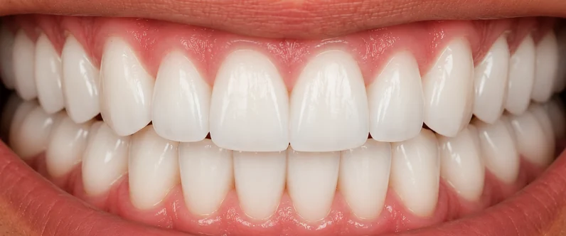 John's restored teeth after full mouth implant treatment