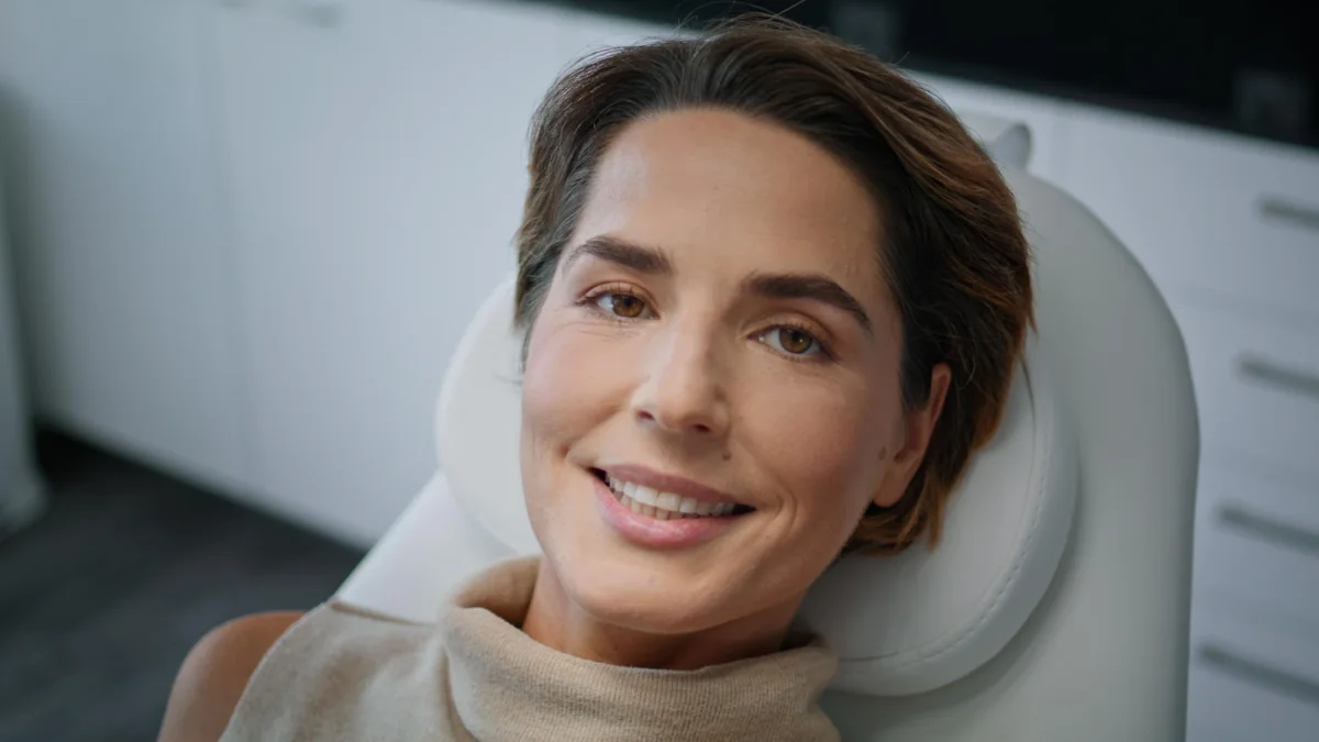 Patient smiling during a Curisline dental visit